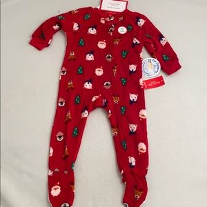 Macy’s Christmas red multicolor family pajamas onesie 18m